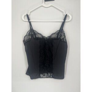 Vintage BESTFORM Black LACE CAMISOLE Size 34 Nylon Slip Top